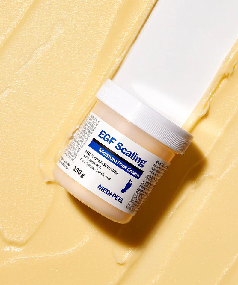 MEDIPEEL EGF Scaling Moisture Foot Cream 130g on creamy background