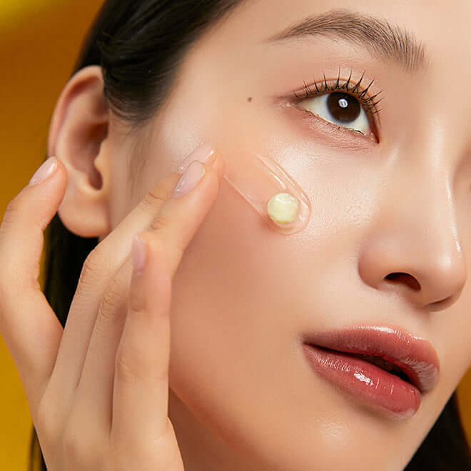 Application of MEDITHERAPY Melegran White Toning Cream Single Product 50ml on cheek for skincare and toning.