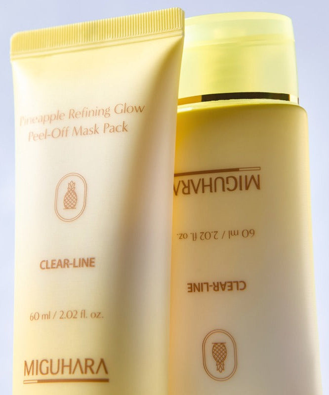 MIGUHARA Pineapple Refining Glow Peel Off Mask Pack 60ml in yellow packaging