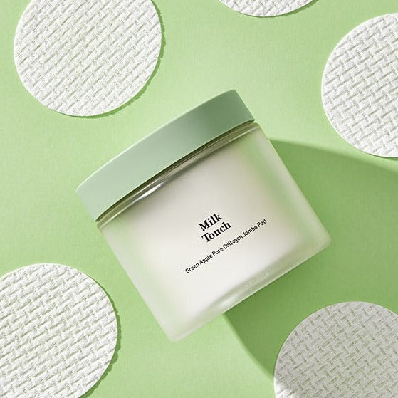 MILK TOUCH Green Apple Pore Collagen Jumbo Pads 130ml | Kool Seoul