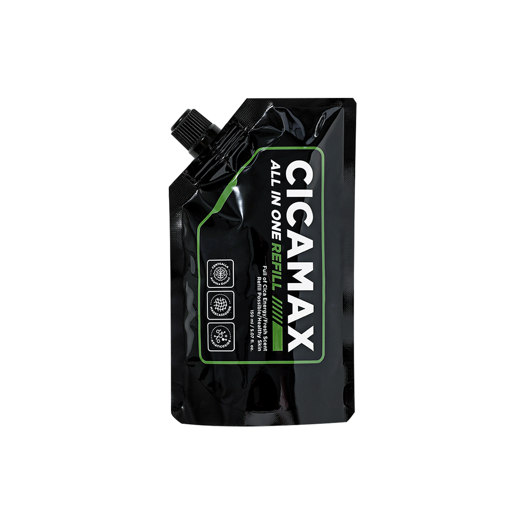 MIP Cicamax Sensitive All-in-One Lotion Set + Refill black refill pouch product image Gentleman Korea for men skincare