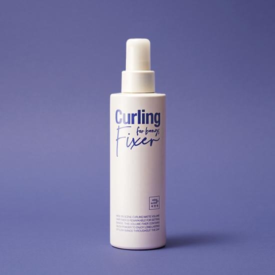 MISE EN SCENE Curling Matte Volume Hair Fixer 200Ml bottle on a purple background