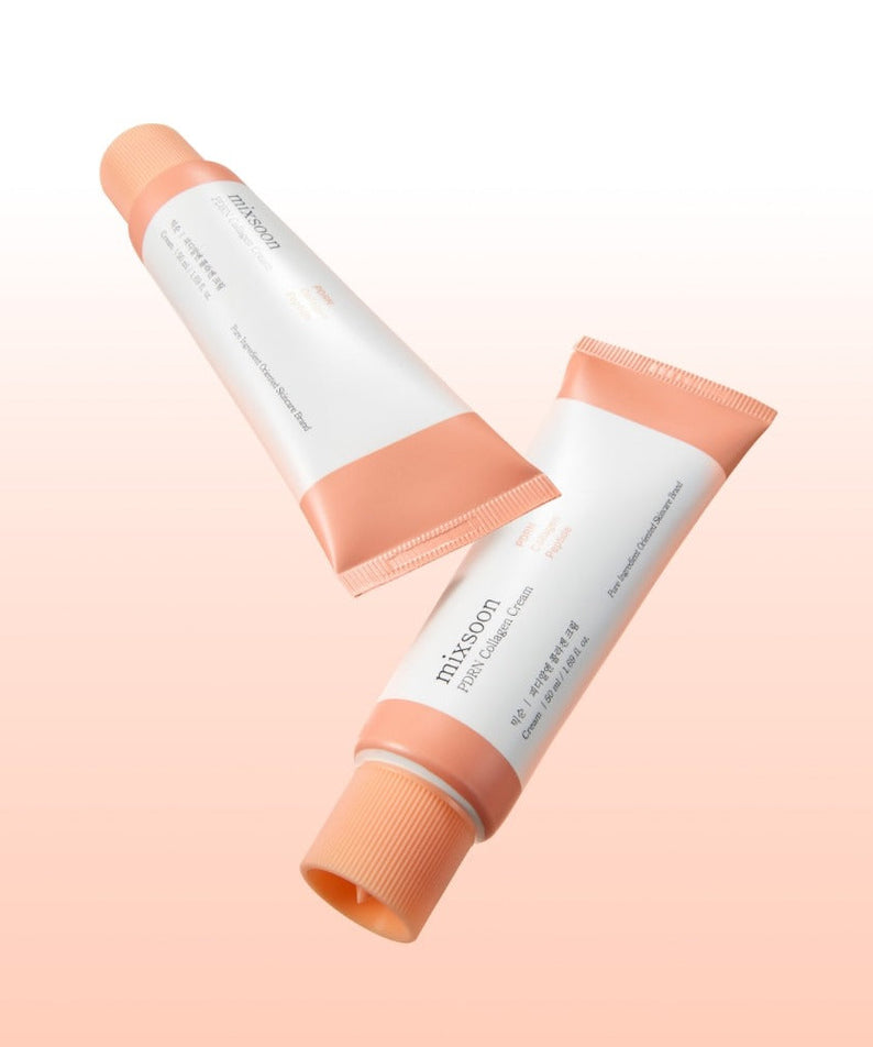 MIXSOON PDRN Collagen Cream 50ml, skincare product, anti-aging cream, moisturizing, pink and white packaging