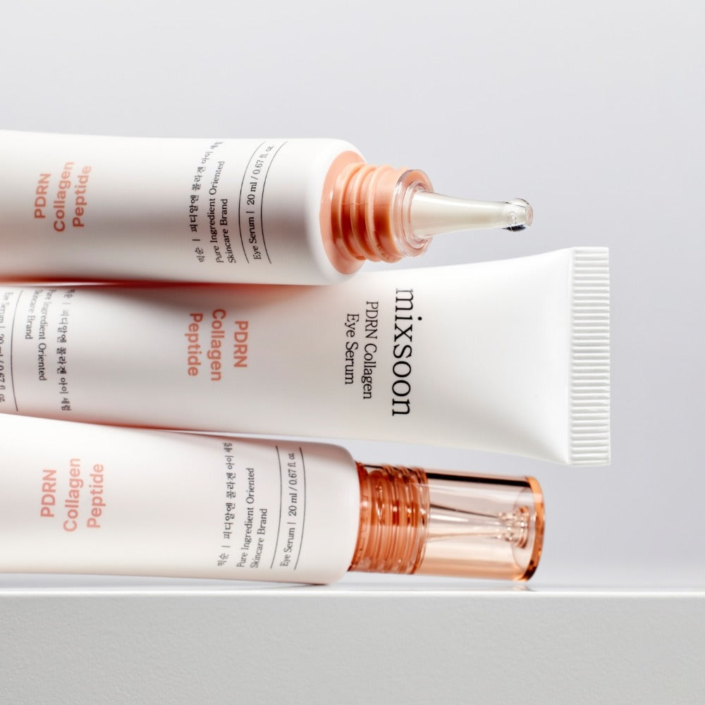 MIXSOON PDRN Collagen Eye Serum 20ml displayed with open and closed packaging.