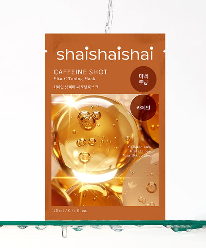 Shaishaishai Caffeine Shot Vita C Toning Mask 25ml 20 Sheets