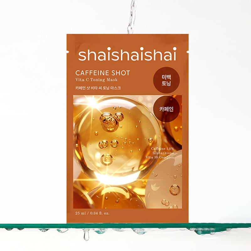 Shaishaishai Caffeine Shot Vita C Toning Mask 25ml 20 Sheets