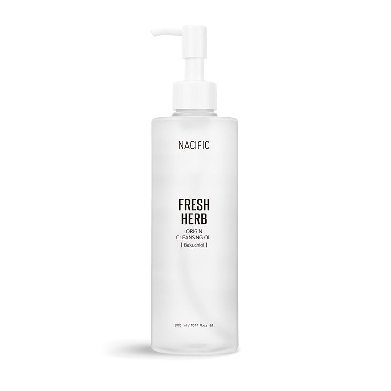 NACIFIC Fresh Herb Origin Cleansing Oil 300ml bottle with pump dispenser for skincare routine.