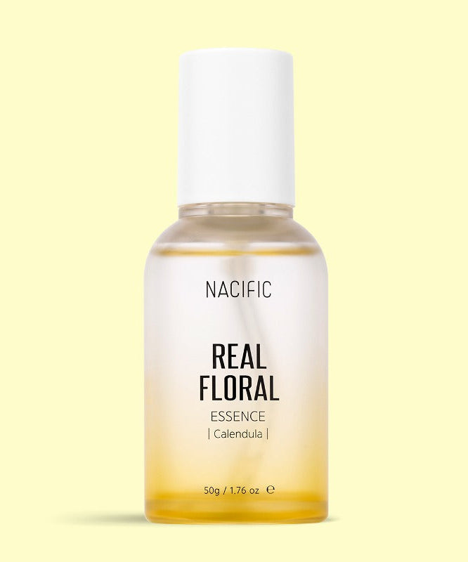 NACIFIC Real Floral Calendula Essence 50g bottle with soothing calendula extract for smooth, hydrated skin.