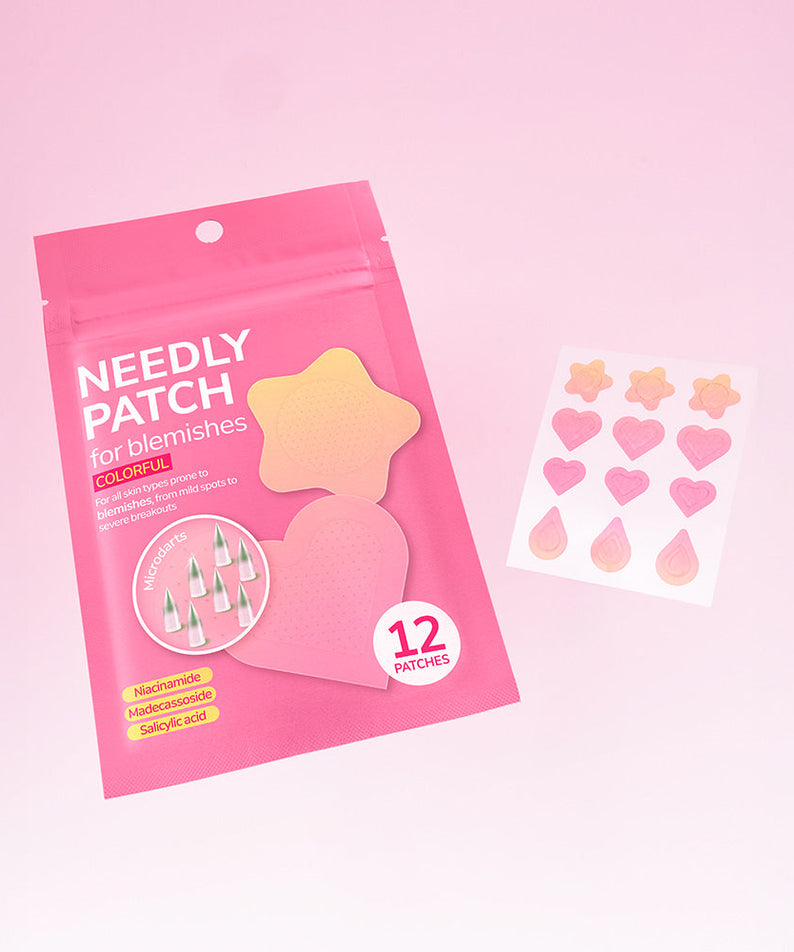 NEEDLY Patch for Blemishes Colorful 12 Patches packaging and design