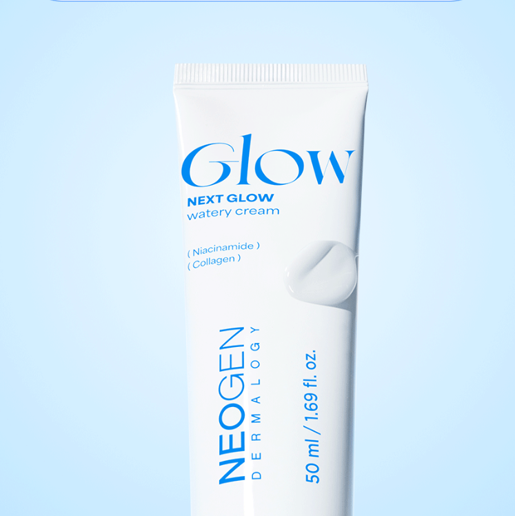 NEOGEN Next Glow Moisture Cream 50ml tube on a light blue background