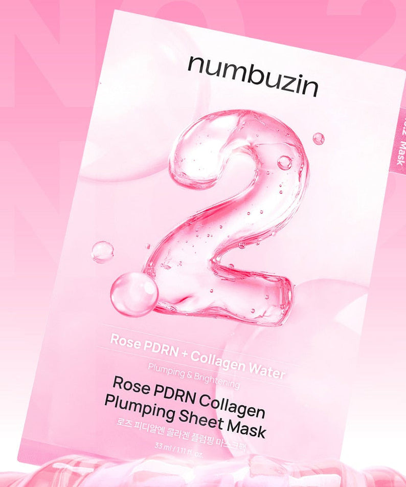 Numbuzin No. 2 Rose Pdrn Collagen Plumping Mask Pack (5 Sheets)