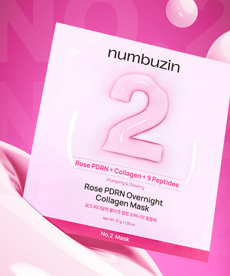 Numbuzin No. 2 Rose Pdrn Collagen Wrapping Overnight Film Pack (4 Sheets)