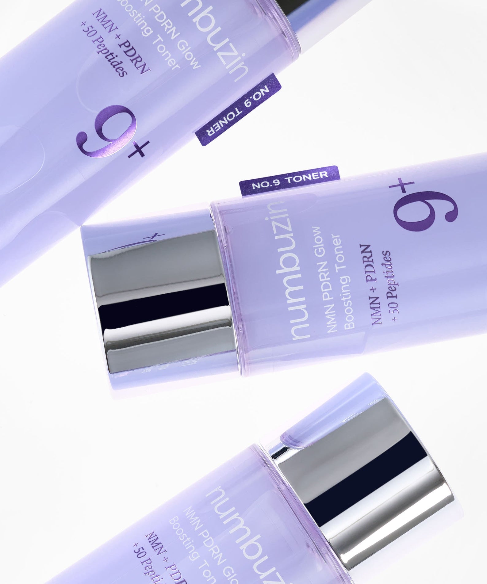 NUMBUZIN No.9 NMN PDRN Glow Boosting Toner 150ml bottles displayed on white background