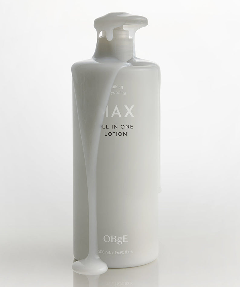 OBGE Max All-in-One Lotion 500ml — Gentleman Korea premium Korean men’s skincare lotion, white bottle with lotion drip