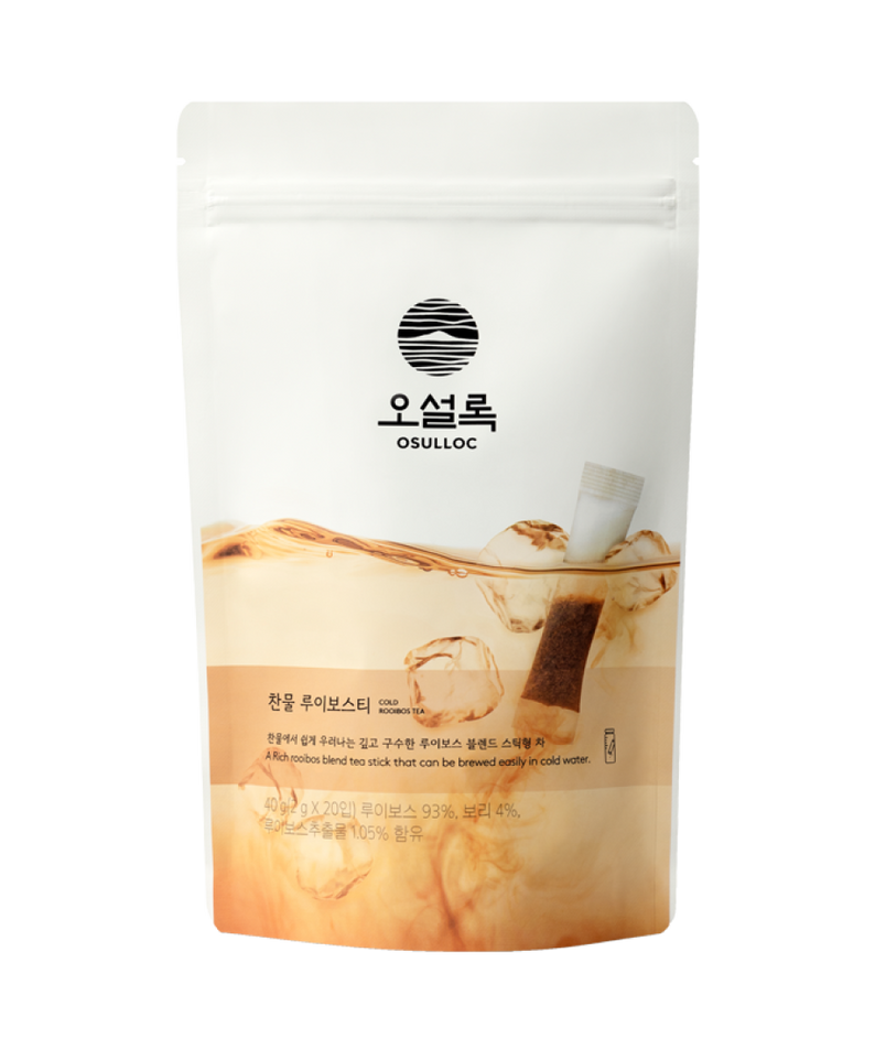 OSULLOC Cold Rooibos Tea 20 P packaging with tea stick for easy cold brew