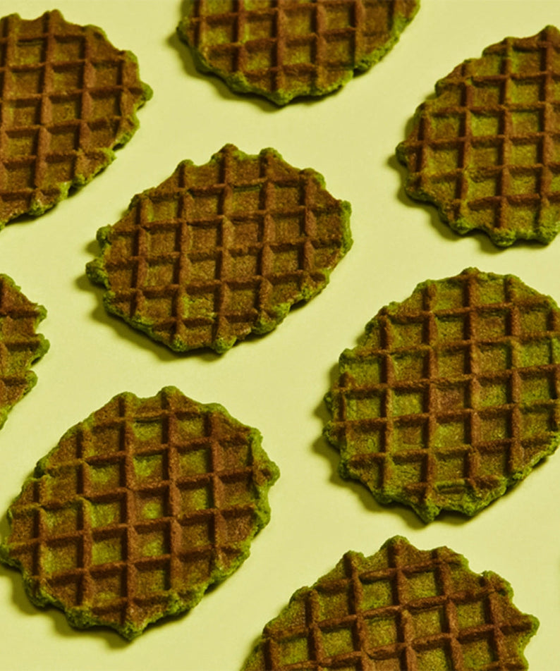 OSULLOC Premium Green Tea Waffle 72g arranged on a beige background
