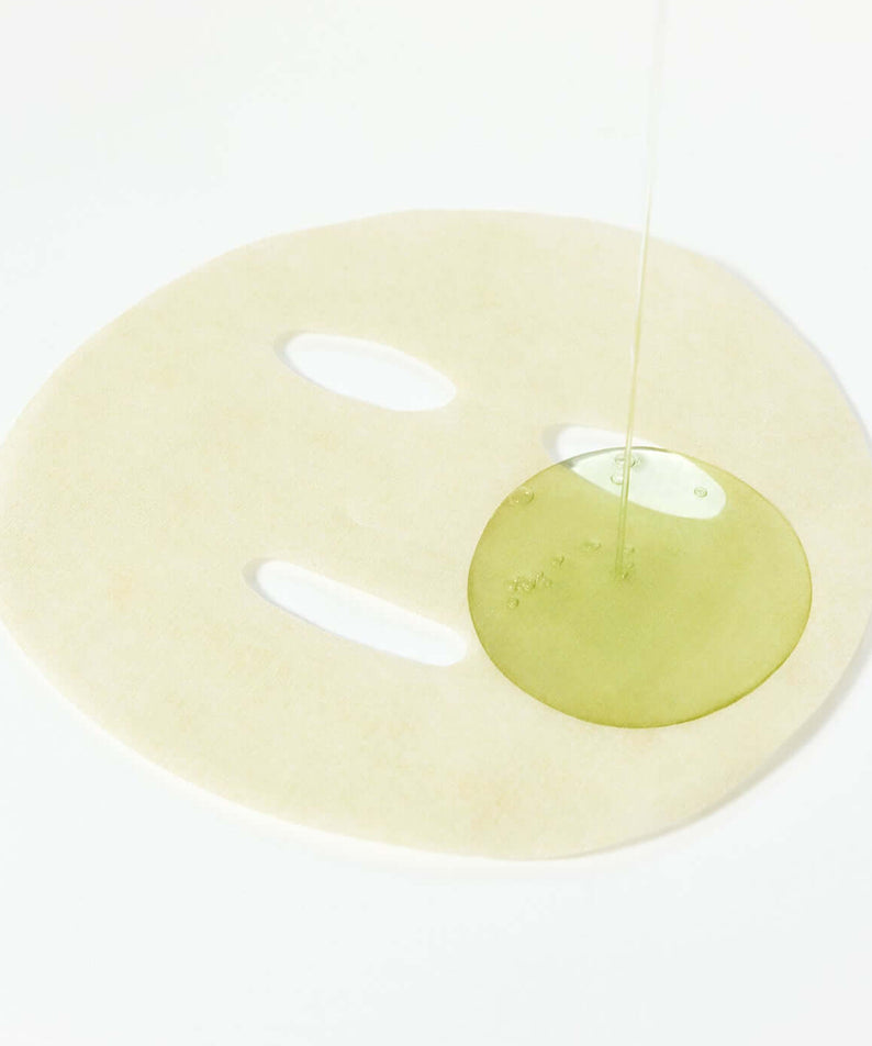 PARNELL Cicamanu Serum Mask 25ml sheet with serum being applied, skincare product for rejuvenation and hydration