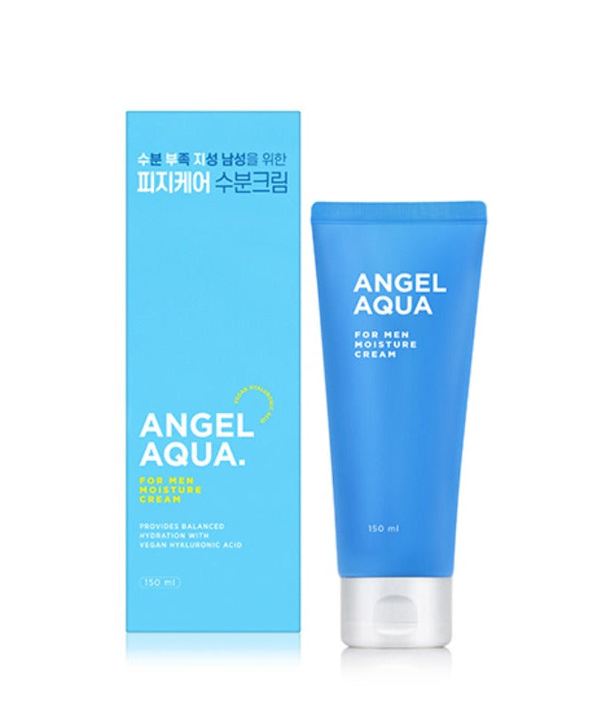 PASSION & BEYOND Angel Aqua For Men Moisture Cream 150ml - Gentleman Korea product image showing blue tube and box