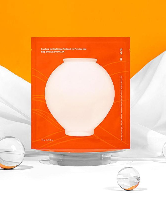 PYUNKANG YUL Brightening Porcelain Skin Mask Pack 10 pieces with vibrant packaging.