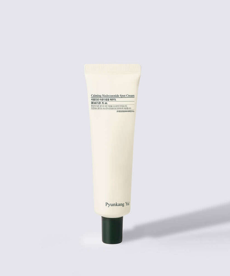 PYUNKANG YUL Calming Madecassoside Spot Cream 30ml tube on white background