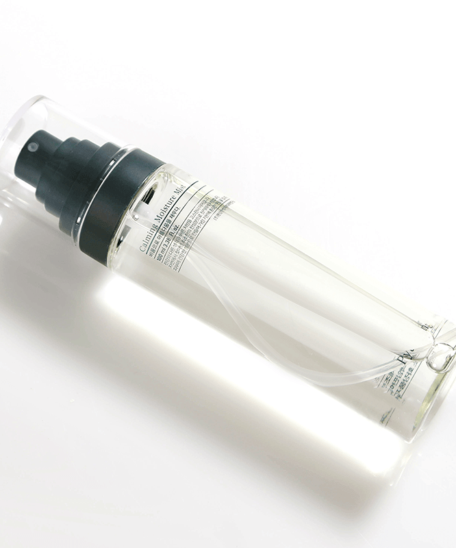 PYUNKANG YUL Calming Moisture Mist 100ml in transparent spray bottle, ideal for soothing skin.