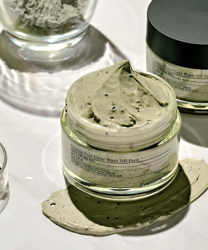 PYUNKANG YUL Calming Pore Clear Wash Off Pack 100ml open jar with cream