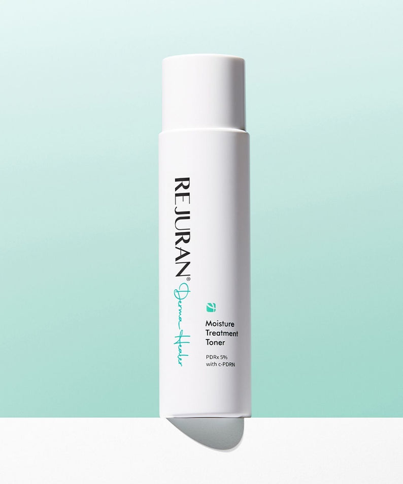 REJURAN Derma Healer Moisture Treatment Toner 150ml bottle against mint green background