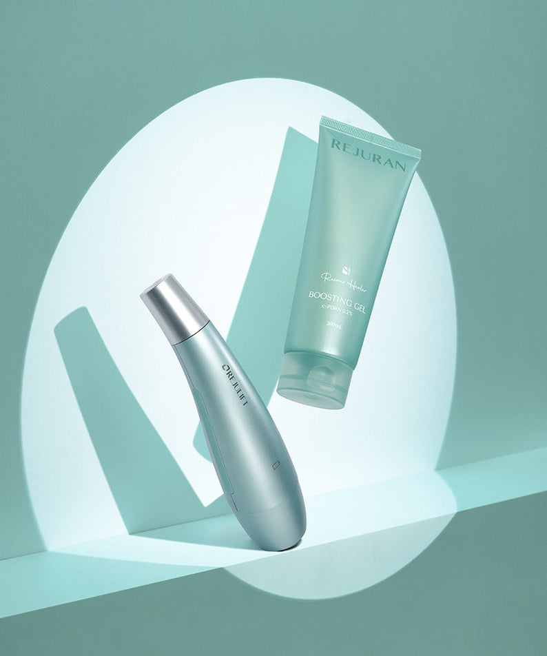 REJURAN Premium Beauty Device with boosting gel in elegant display