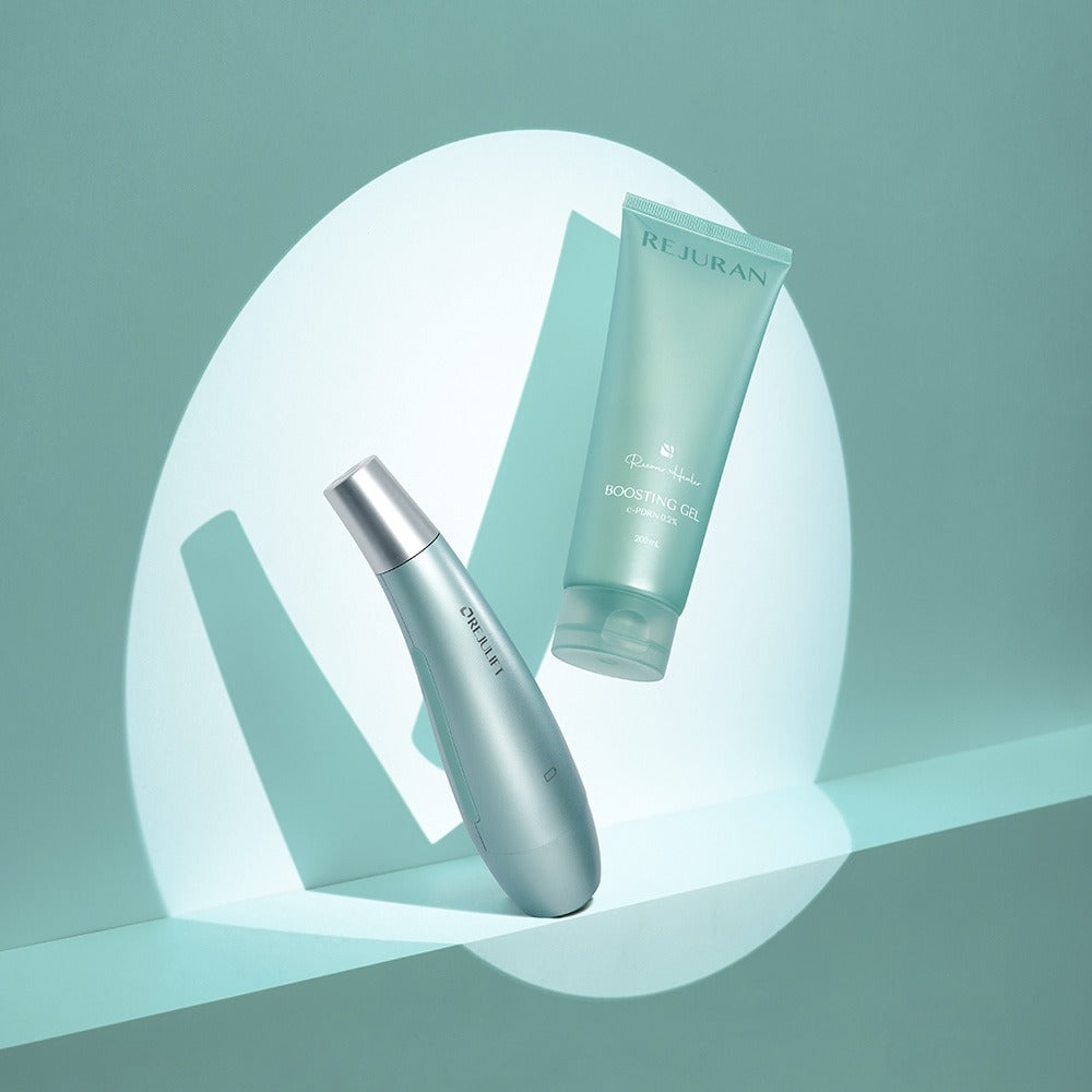 REJURAN Premium Beauty Device with boosting gel in elegant display