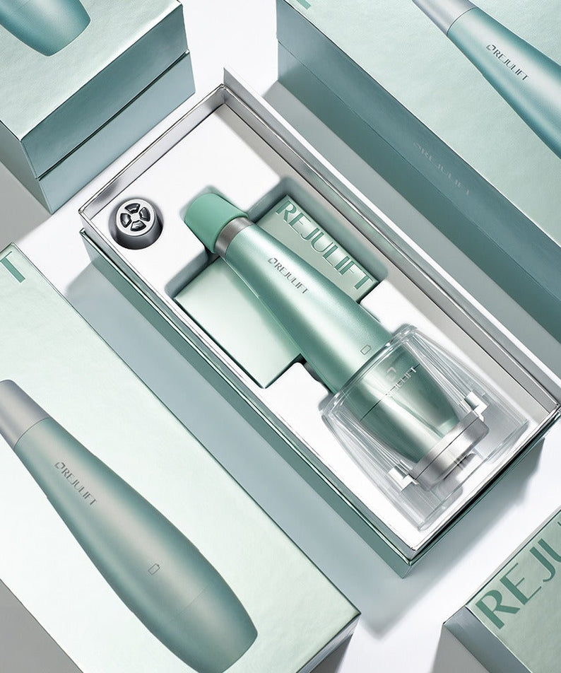 REJURAN Premium Beauty Device in packaging with accessories displayed elegantly