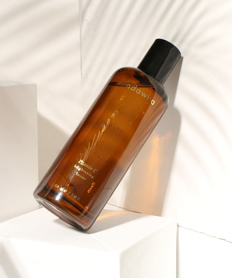 Bottle of SANDAWHA Vitamin C Whitening Toner 150ml on white background