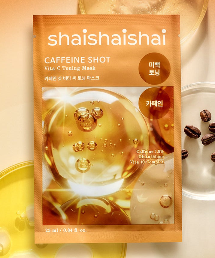 Shaishaishai Caffeine Shot Vita C Toning Mask 25ml 20 Sheets