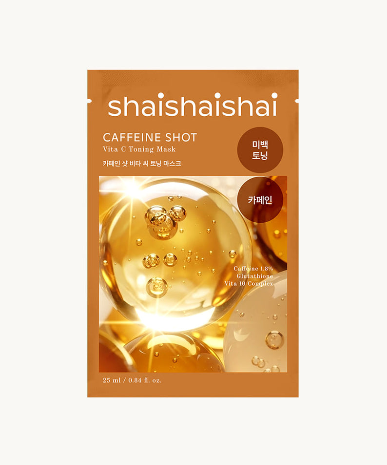Shaishaishai Caffeine Shot Vita C Toning Mask 25ml 20 Sheets