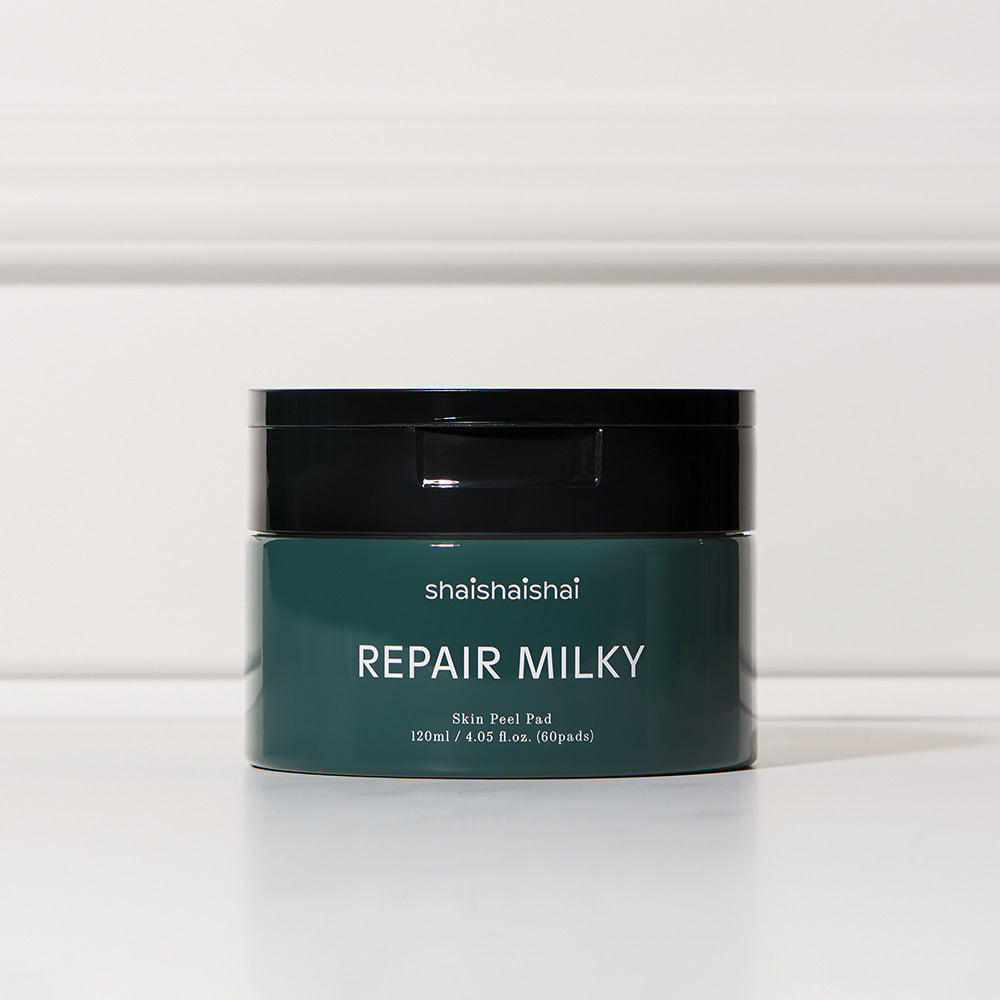 SHAISHAISHAI Repair Milky Skin Peel Pad 60 Pads 120ml in green and black container