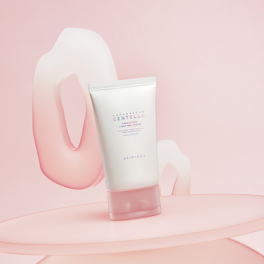 SKIN1004 Madagascar Centella Poremizing Light Gel Cream 75ml tube on pink background