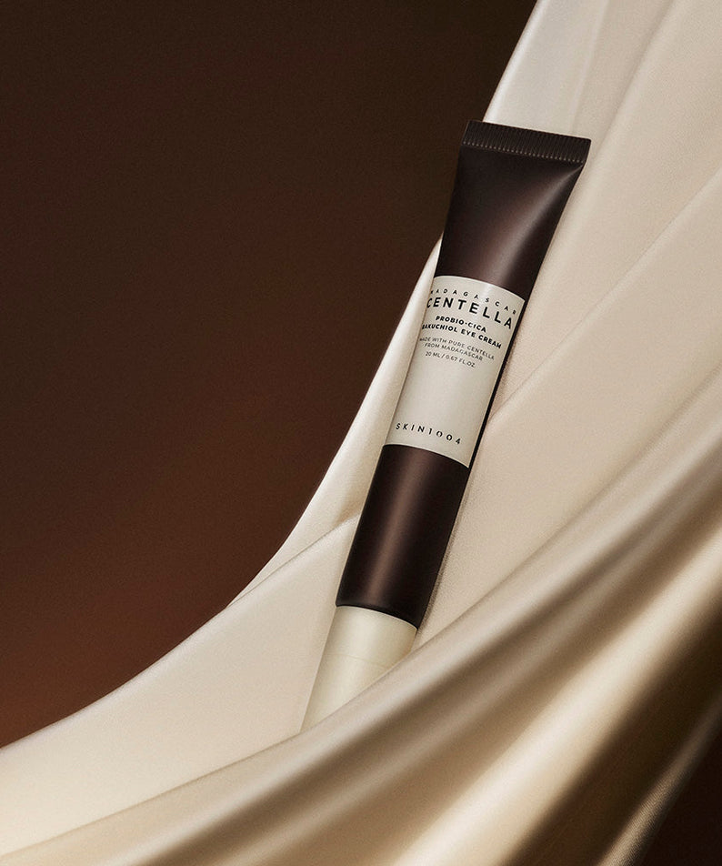 SKIN1004 Madagascar Centella Probio-cica Bakuchiol Eye Cream 20ml tube on a smooth surface