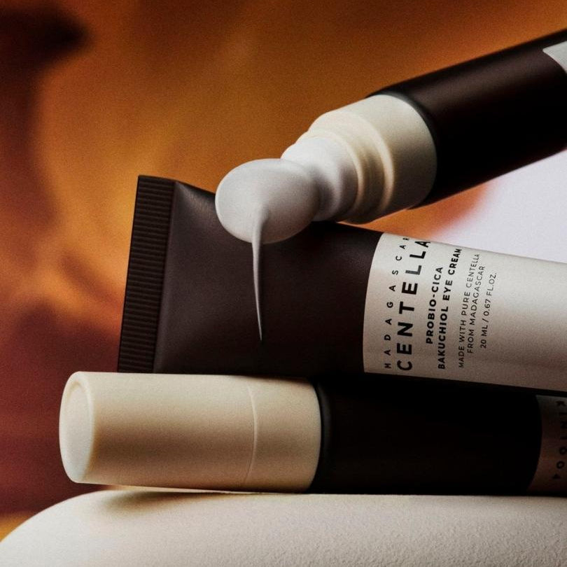 SKIN1004 Madagascar Centella Probio-cica Bakuchiol Eye Cream 20ml tube with cream texture close-up