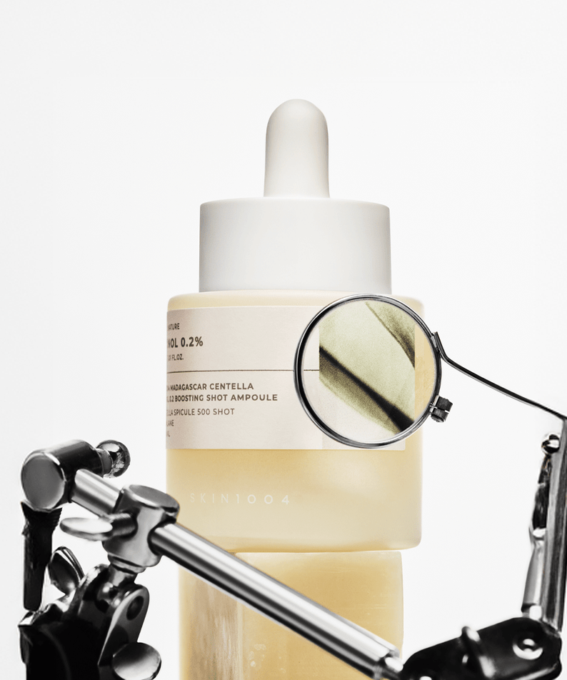 SKIN1004 Madagascar Centella Retinol 0.2 Boosting Shot Ampoule 30ml with dropper and magnifying glass