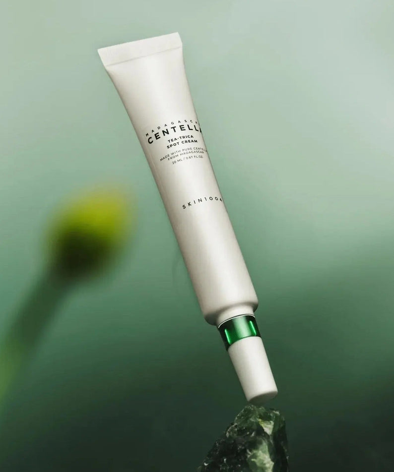 SKIN1004 Madagascar Centella Tea-trica Spot Cream 20ml product image with botanical background