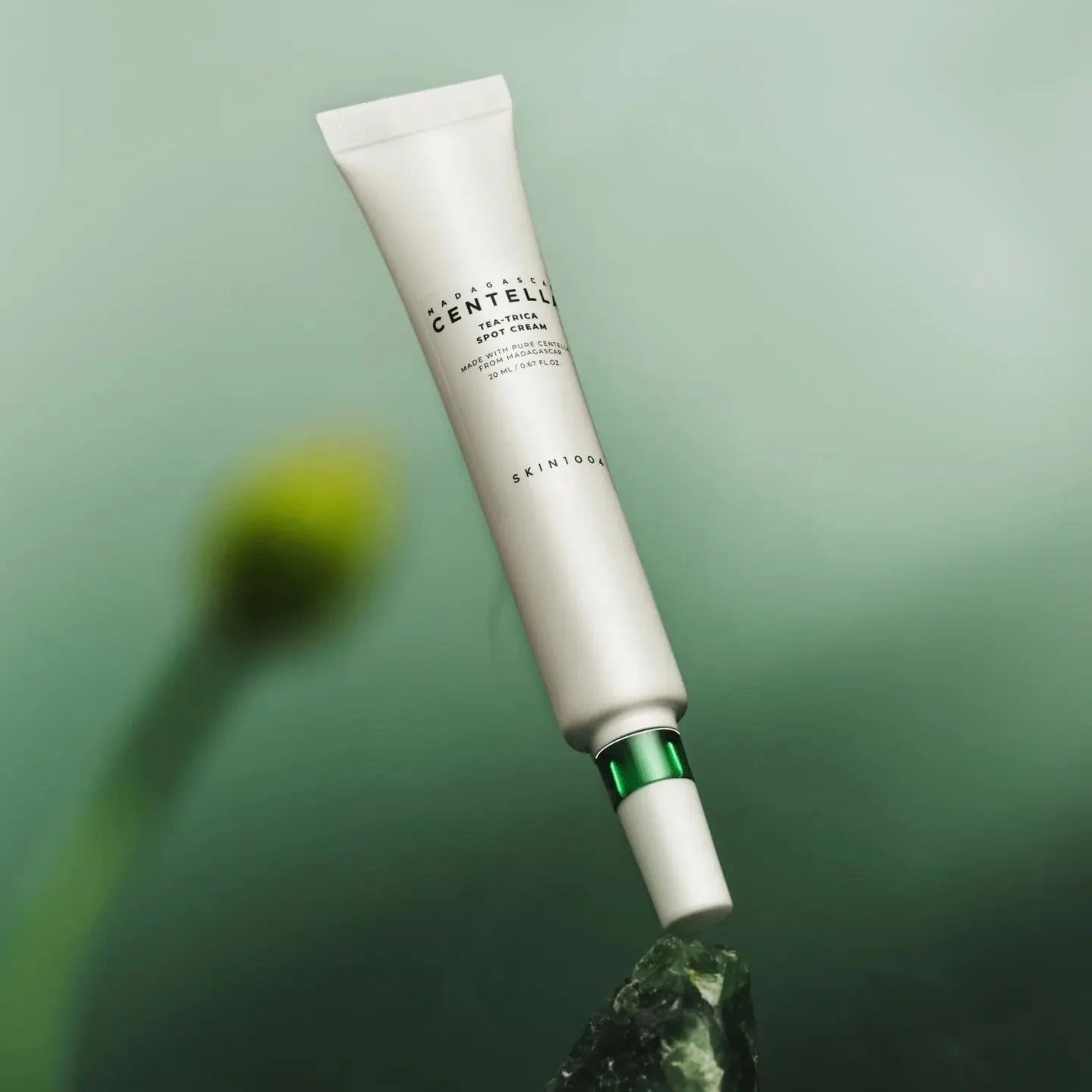 SKIN1004 Madagascar Centella Tea-trica Spot Cream 20ml product image with botanical background