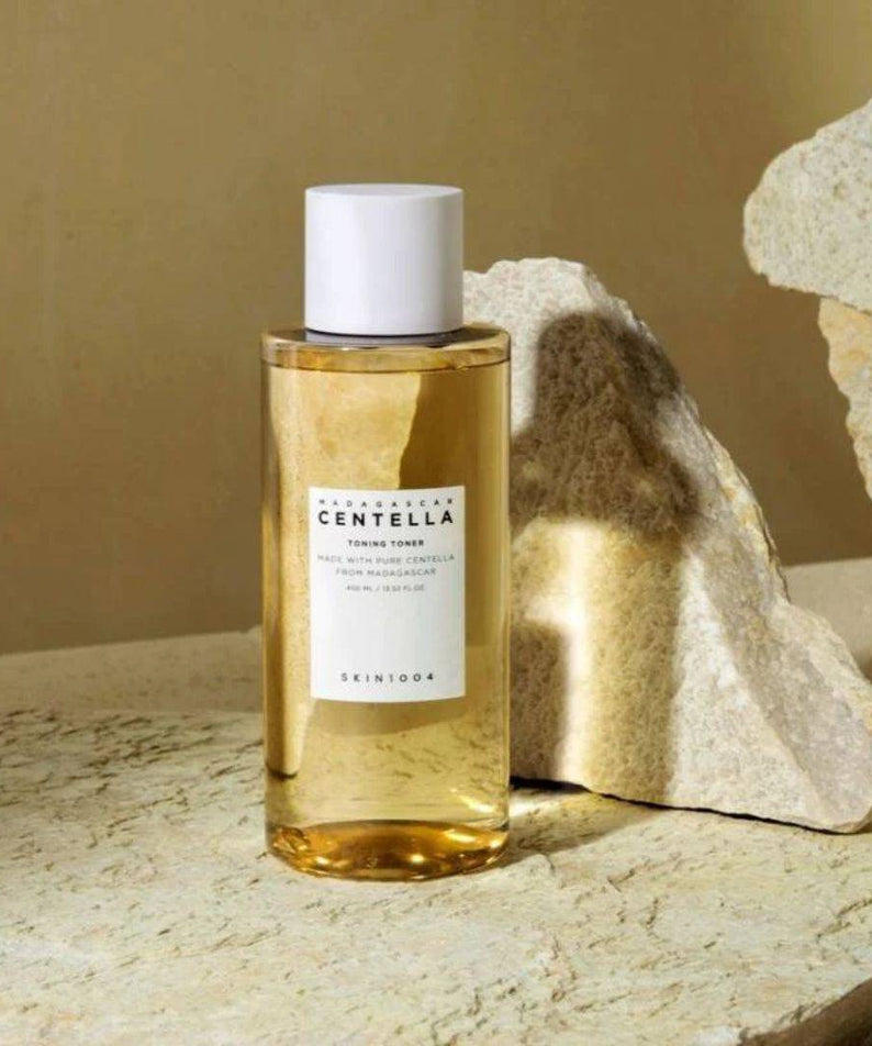 SKIN1004 Madagascar Centella Toning Toner 400ml bottle on stone background