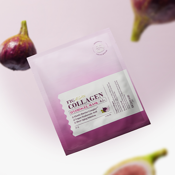 SKINFOOD Fig Vegan Collagen Hydrogel Mask with fig background