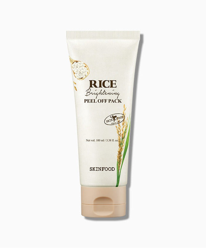 Image of SKINFOOD [NEW] Rice Brightening Peel-Off Pack 100ml product tube on white background.