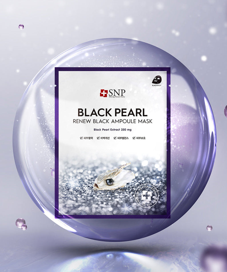 Snp Beauty Black Pearl Renew Black Ampoule Mask 25ml*10ea