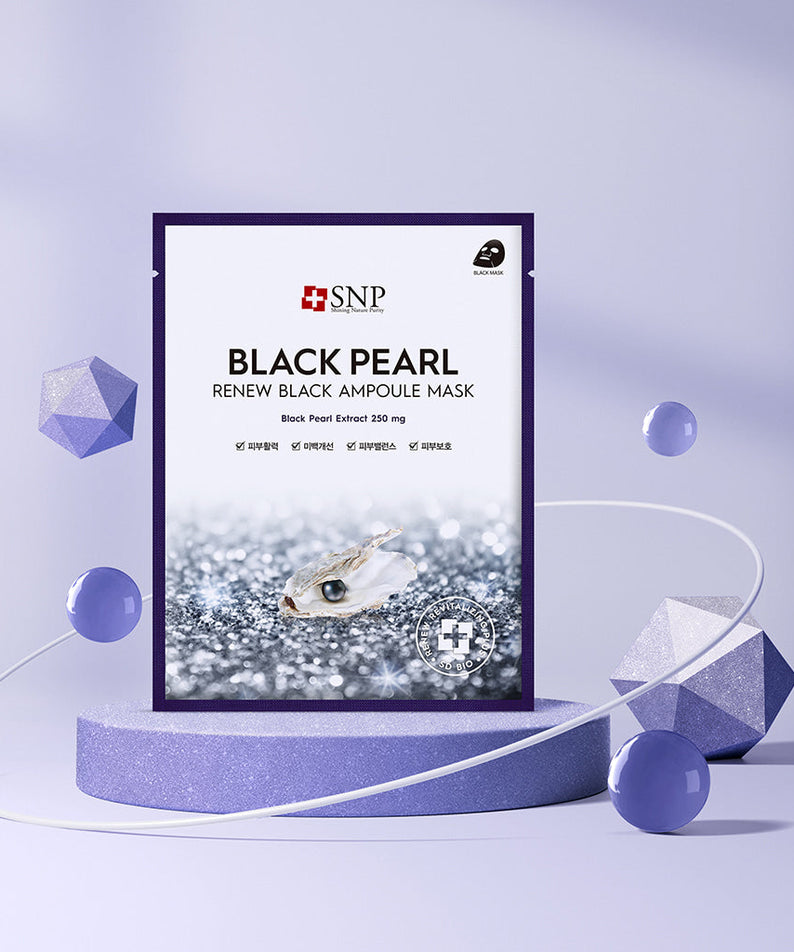 Snp Beauty Black Pearl Renew Black Ampoule Mask 25ml*10ea