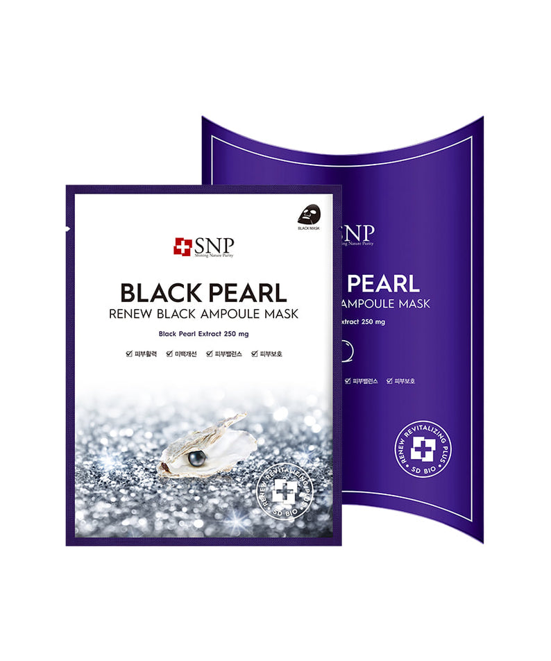 Snp Beauty Black Pearl Renew Black Ampoule Mask 25ml*10ea