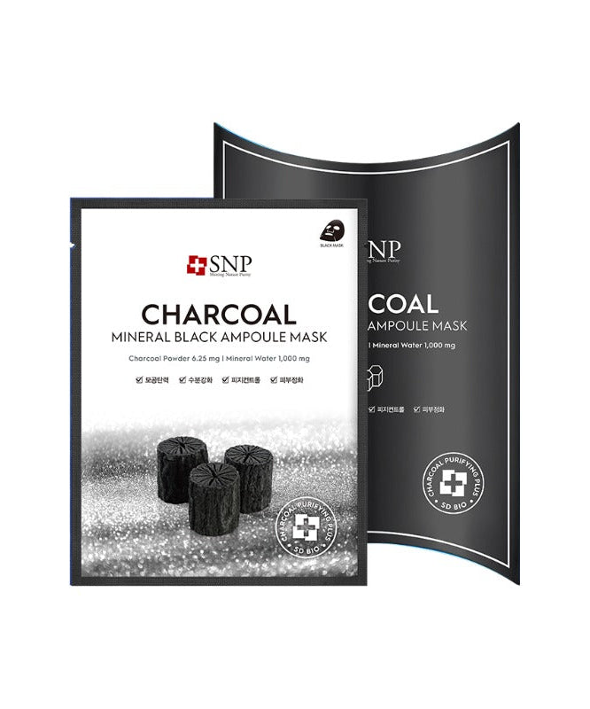 Snp Beauty Charcoal Mineral Black Ampoule Mask 25ml*10ea