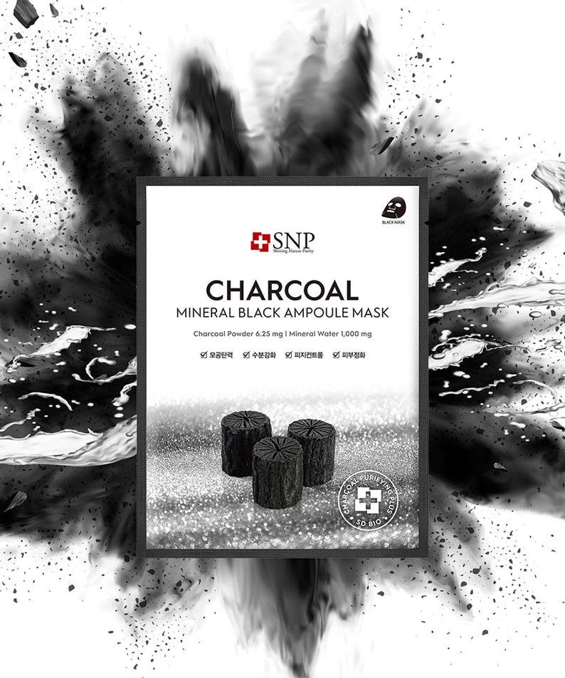 Snp Beauty Charcoal Mineral Black Ampoule Mask 25ml*10ea