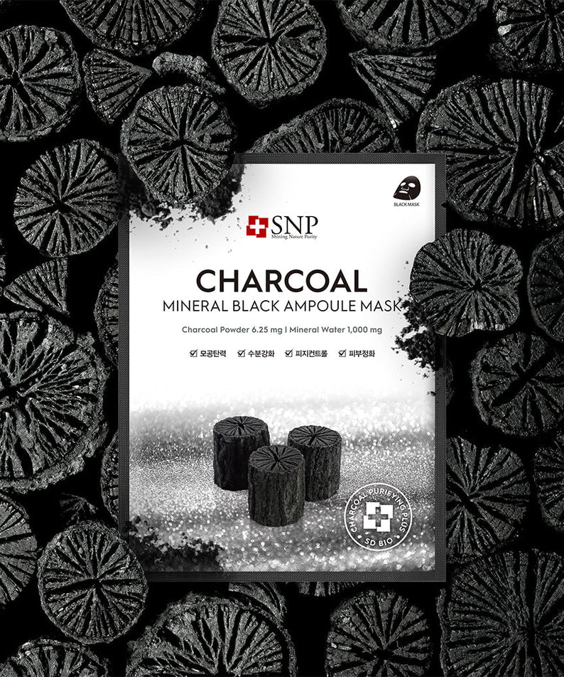 Snp Beauty Charcoal Mineral Black Ampoule Mask 25ml*10ea