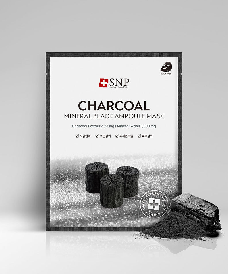 Snp Beauty Charcoal Mineral Black Ampoule Mask 25ml*10ea